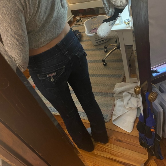 Hudson dark denim bootcut jeans, low rise, size 27 - Picture 5 of 7